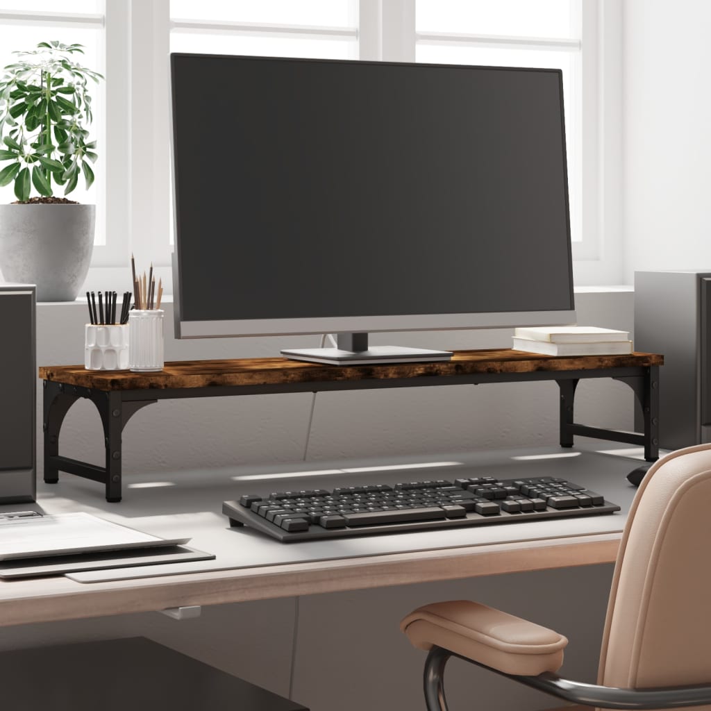 Vidaxl Monitor Standard 85x23x15.5 cm Color de roble ahumado de madera procesada