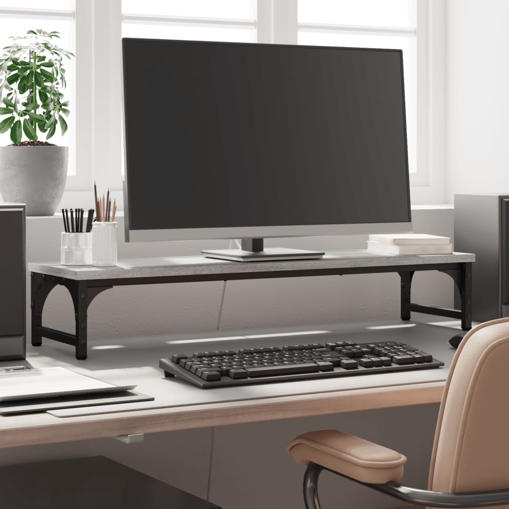 Vidaxl Monitor Standard 85x23x15.5 cm de madera procesada Grey Sonoma Oak