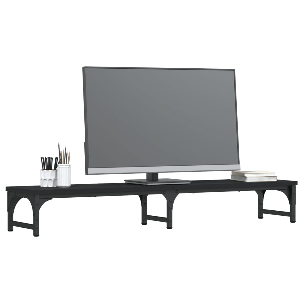 Vidaxl Monitor Standard 105x23x15.5 cm de madera procesada negra