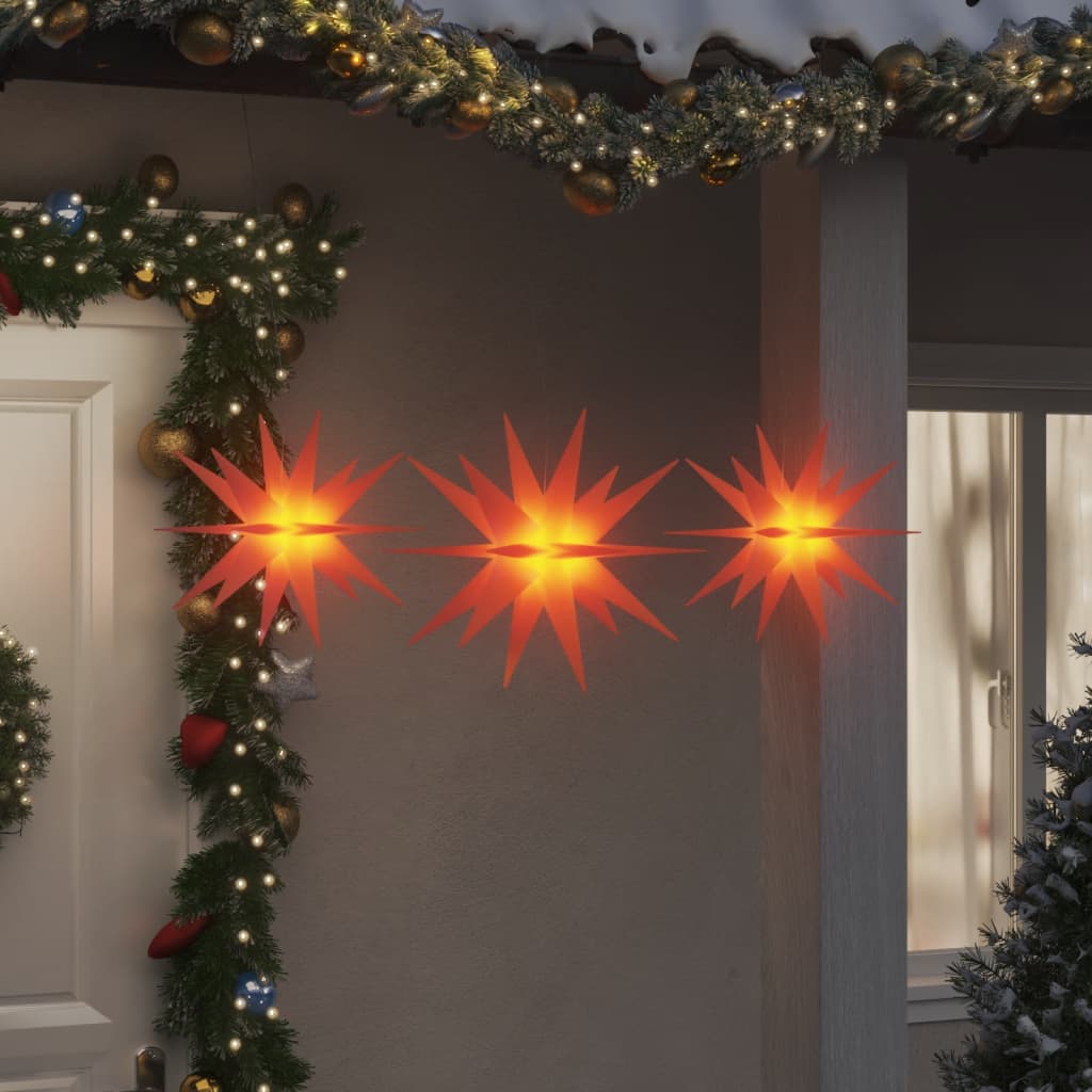 Vidaxl lampade natalizie con LED 3 pezzi pieghevole rosso