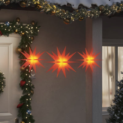 Vidaxl lampade natalizie con LED 3 pezzi pieghevole rosso