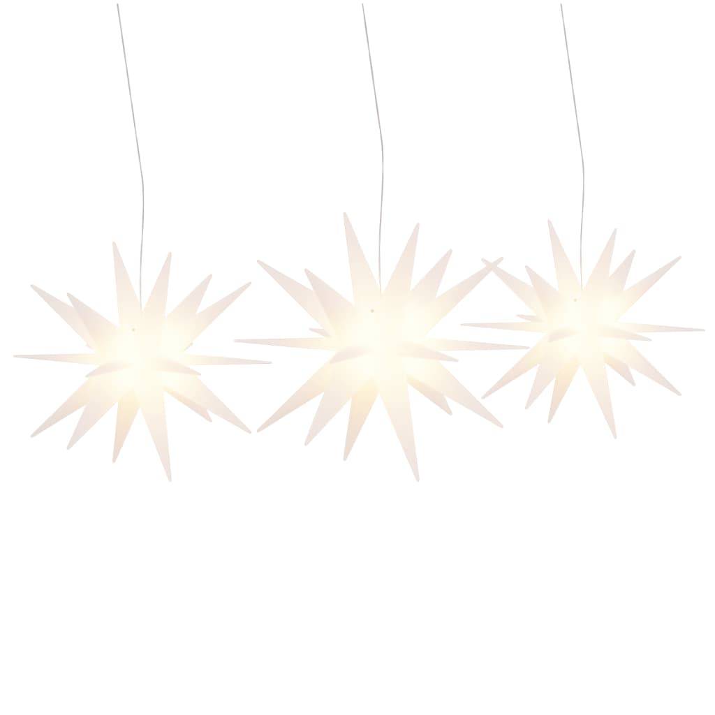Vidaxl Lampade natalizie con LED 3 pezzi pieghevoli bianchi