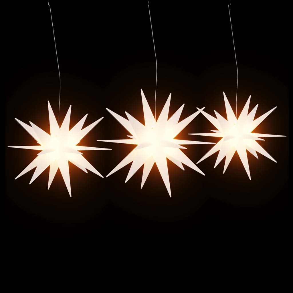 Vidaxl Lampade natalizie con LED 3 pezzi pieghevoli bianchi