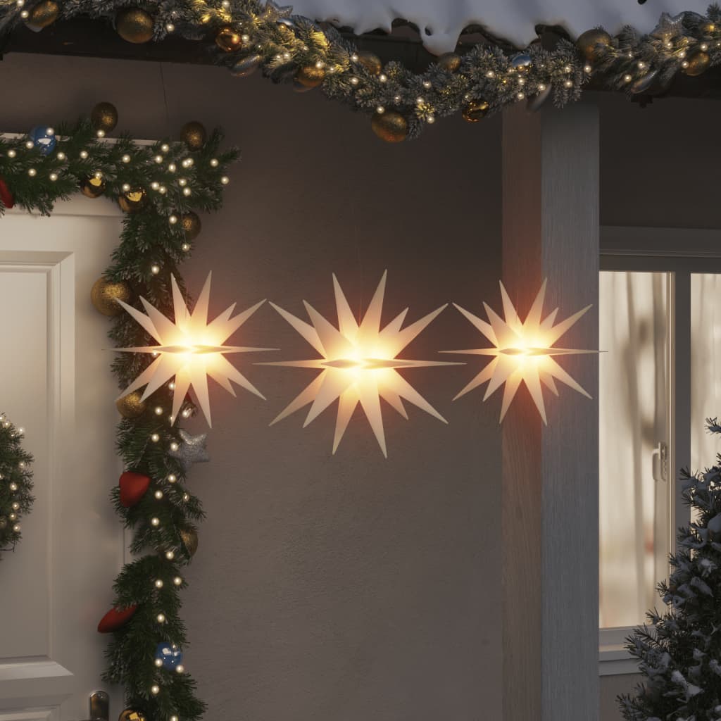 Vidaxl Lampade natalizie con LED 3 pezzi pieghevoli bianchi