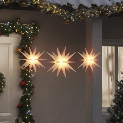Vidaxl Lampade natalizie con LED 3 pezzi pieghevoli bianchi