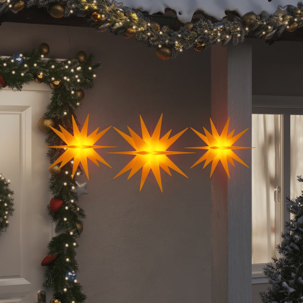 Vidaxl lampade natalizie con LED 3 pezzi pieghevole giallo