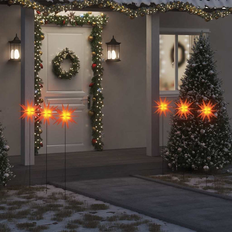 Lámparas navideñas de Vidaxl con pasador de tierra y LED 3 ST 35 cm rojo