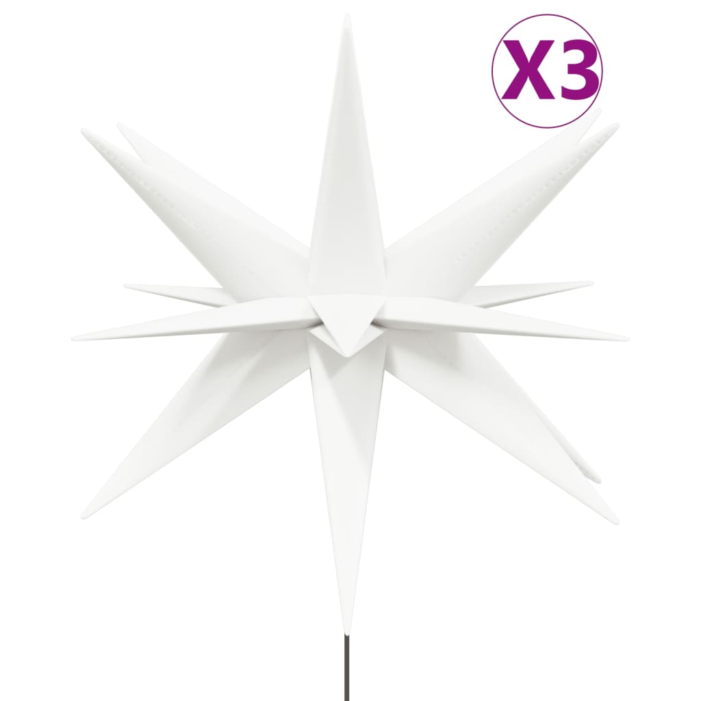 VidaXL Kerstlampen met grondpin en LED's 3 st 35 cm wit