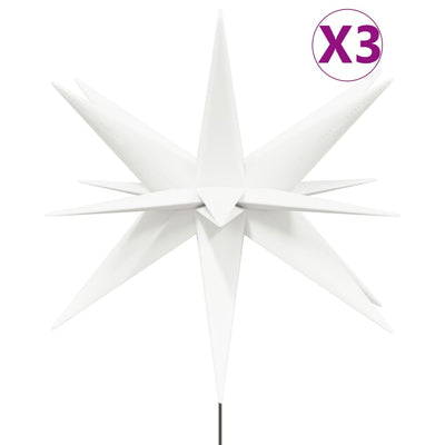 VidaXL Kerstlampen met grondpin en LED's 3 st 35 cm wit