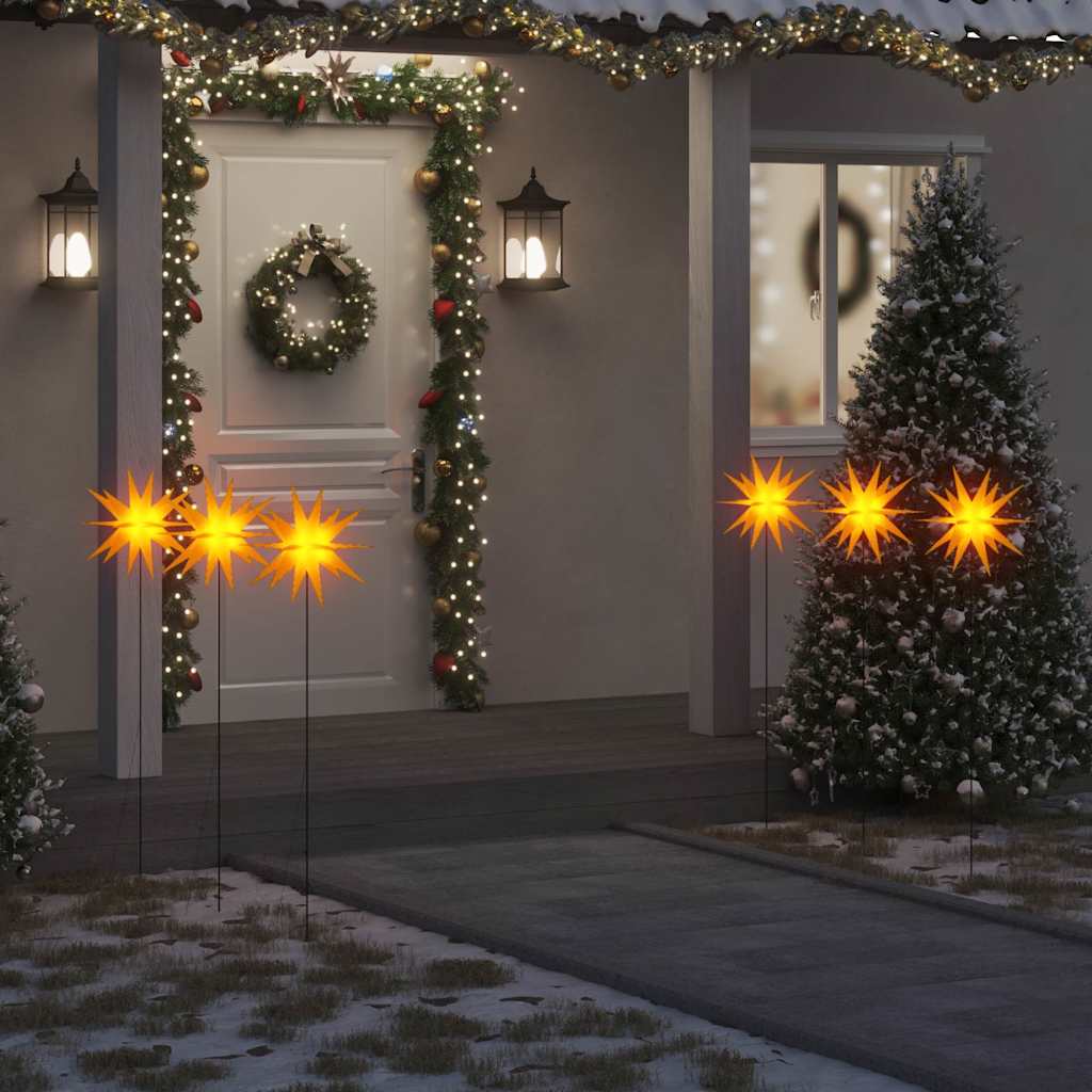 Lampade di Natale Vidaxl con perno macinato e LED 3 ST 35 cm giallo