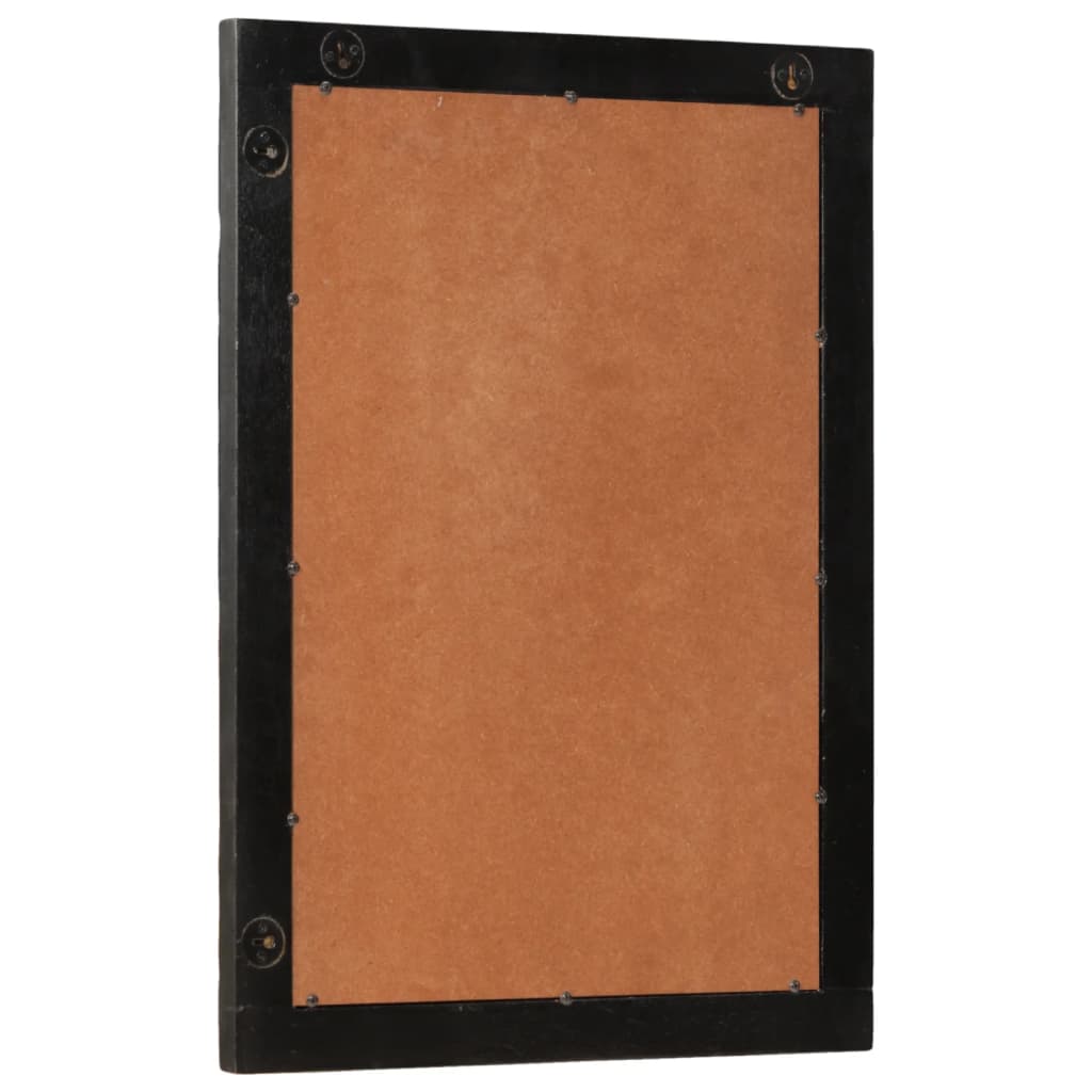 Vidaxl Specchio da bagno 50x70x2.5 cm Legno di mango solido e vetro nero