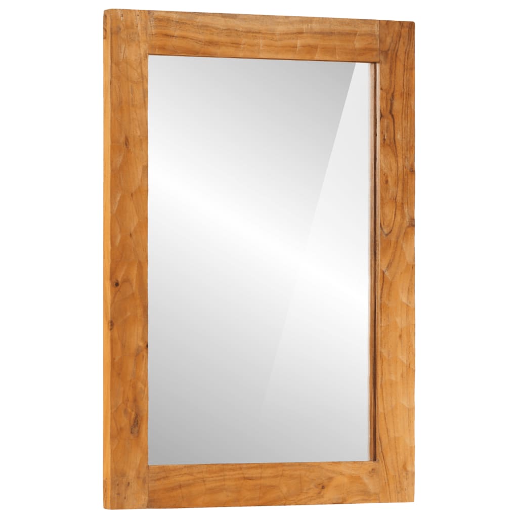 Specchio da bagno Vidaxl 50x70x2.5 cm Acacia solida e vetro
