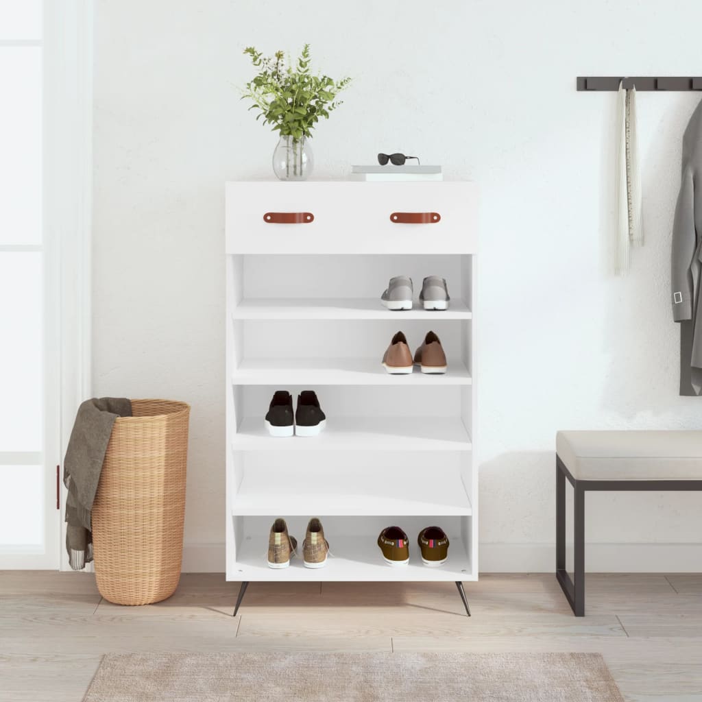 Vidaxx zapatero 60x35x105 cm madera contrachapada blanco