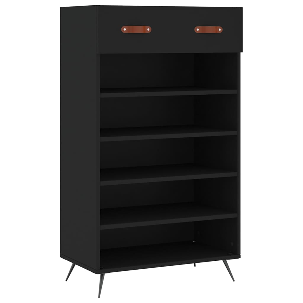 Vidaxx zapatero 60x35x105 cm acabado madera negro