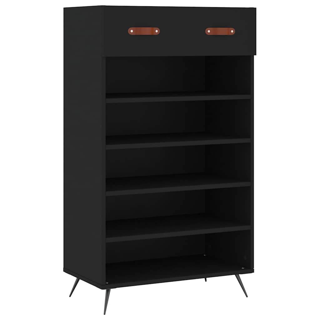 Vidaxx zapatero 60x35x105 cm acabado madera negro