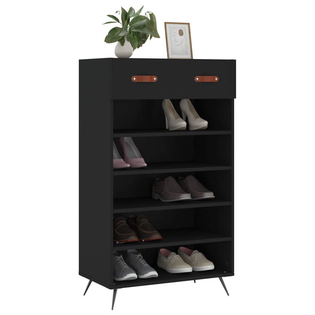 Vidaxx zapatero 60x35x105 cm acabado madera negro