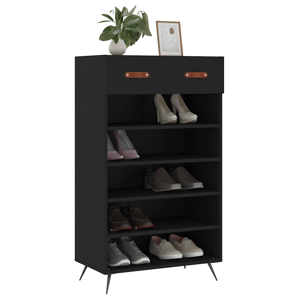 Vidaxx zapatero 60x35x105 cm acabado madera negro