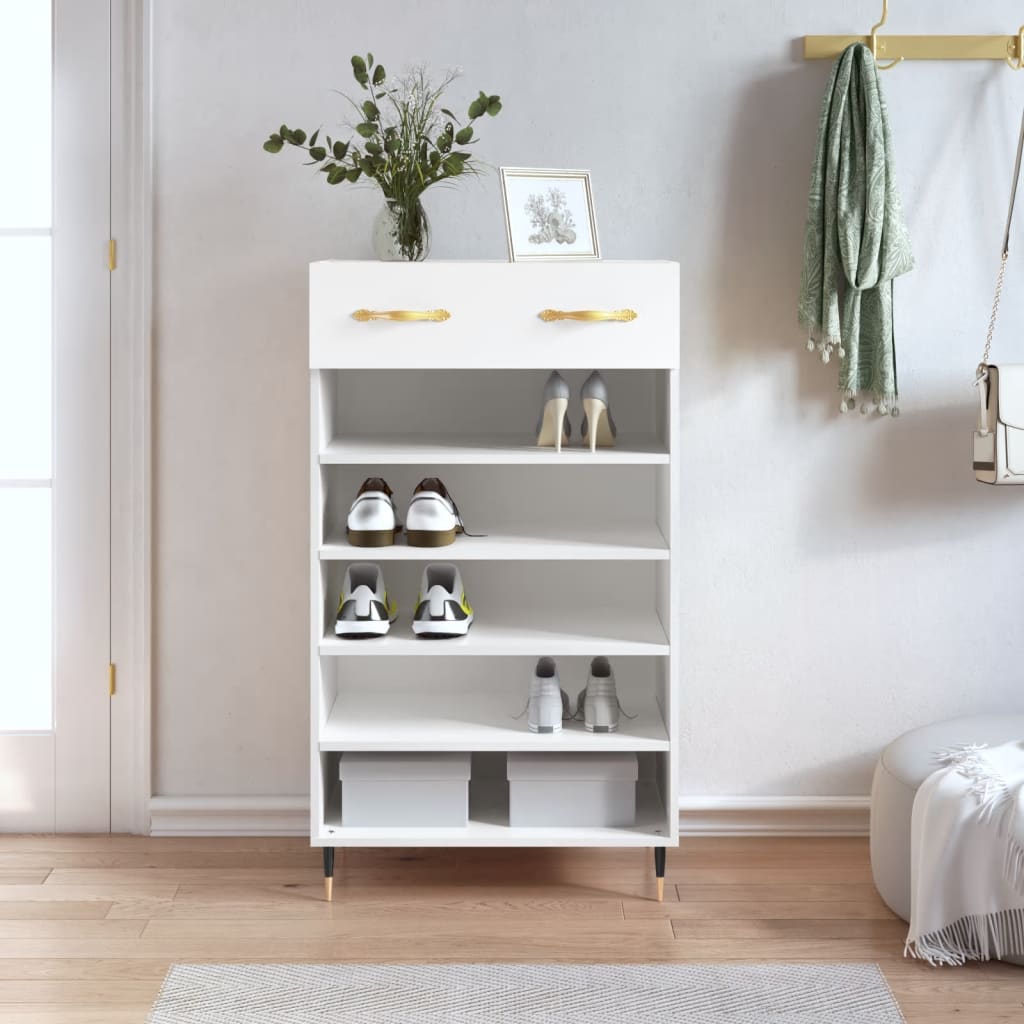 Vidaxx zapatero 60x35x105 cm madera contrachapada blanco