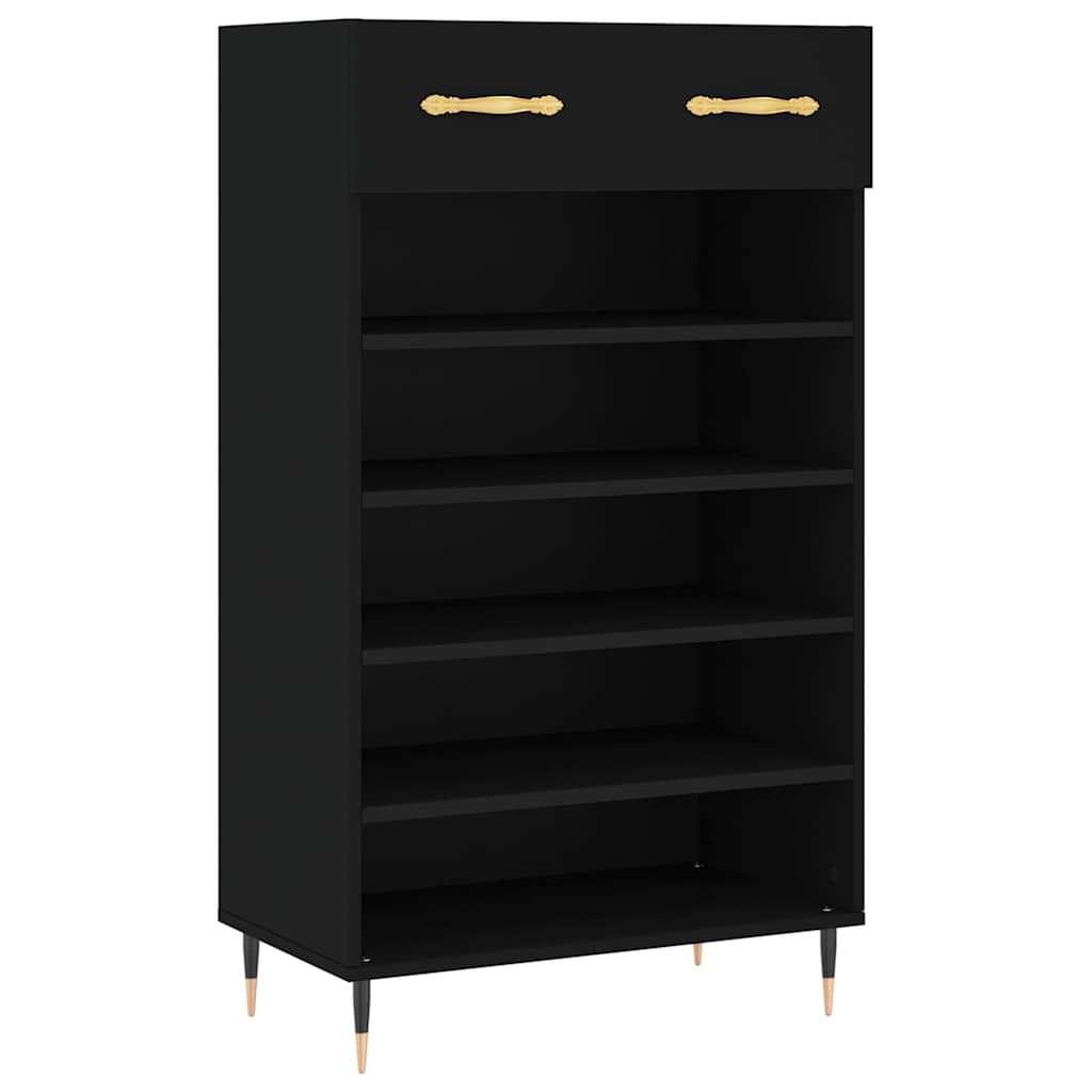 Vidaxx zapatero 60x35x105 cm acabado madera negro