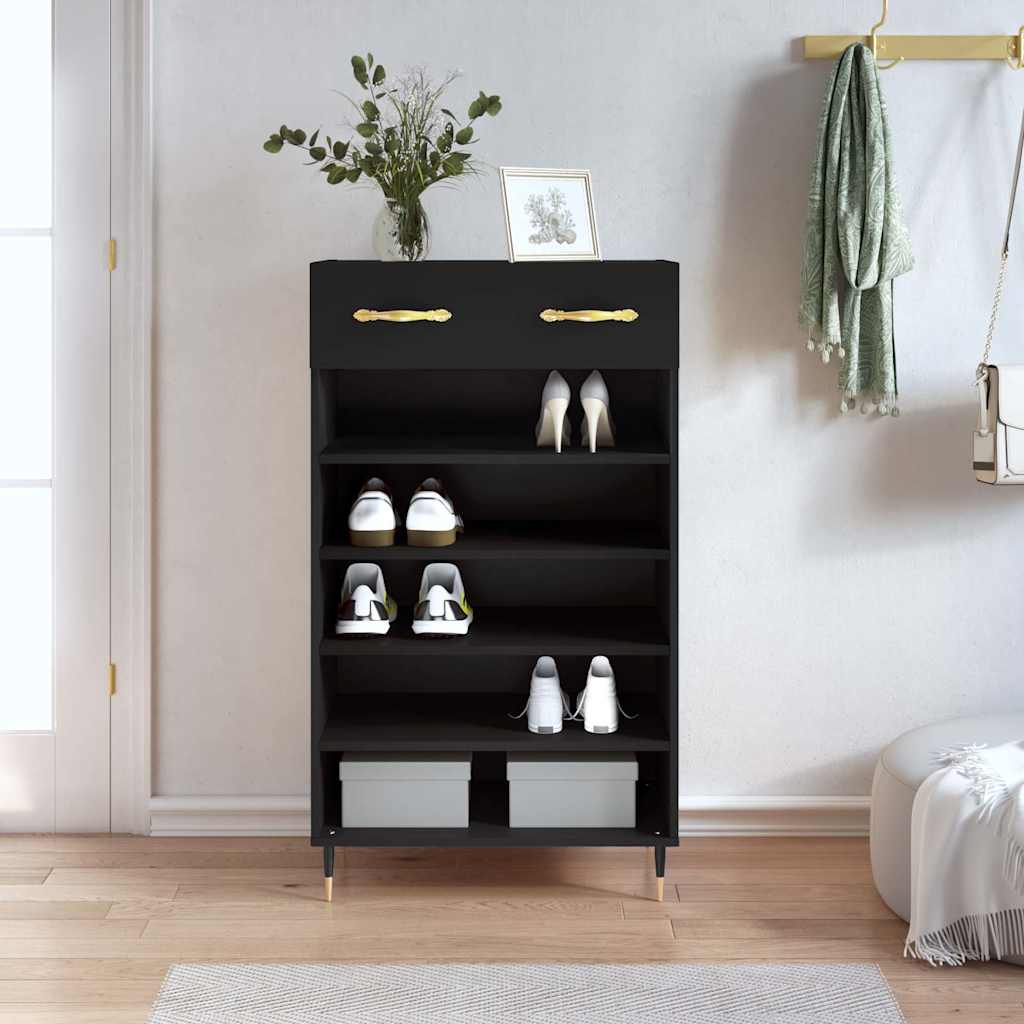 Vidaxx zapatero 60x35x105 cm acabado madera negro