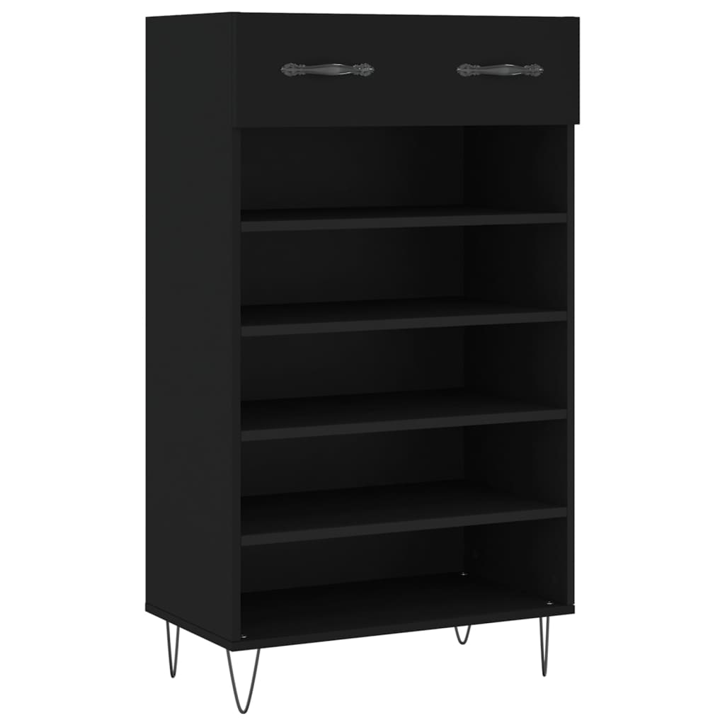 Vidaxx zapatero 60x35x105 cm acabado madera negro