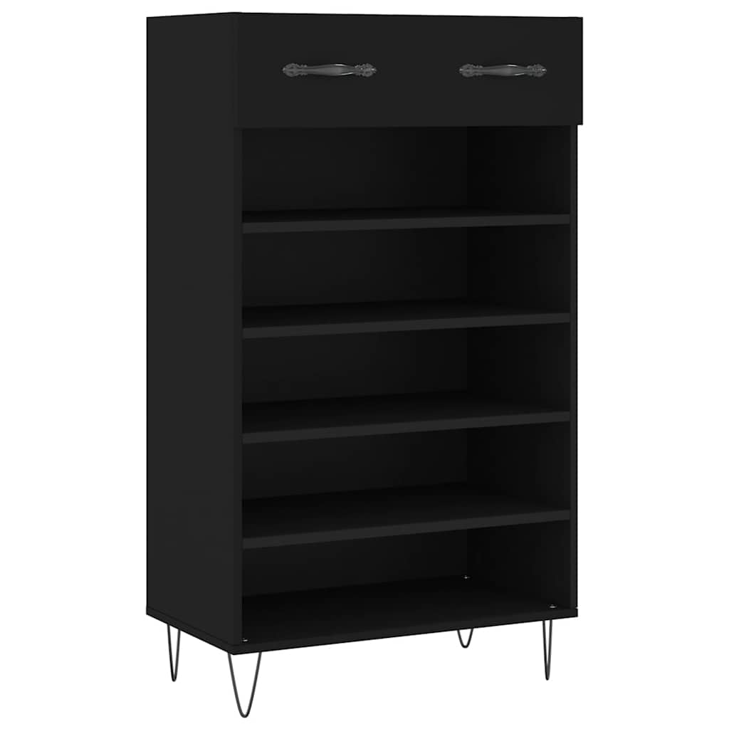 Vidaxx zapatero 60x35x105 cm acabado madera negro