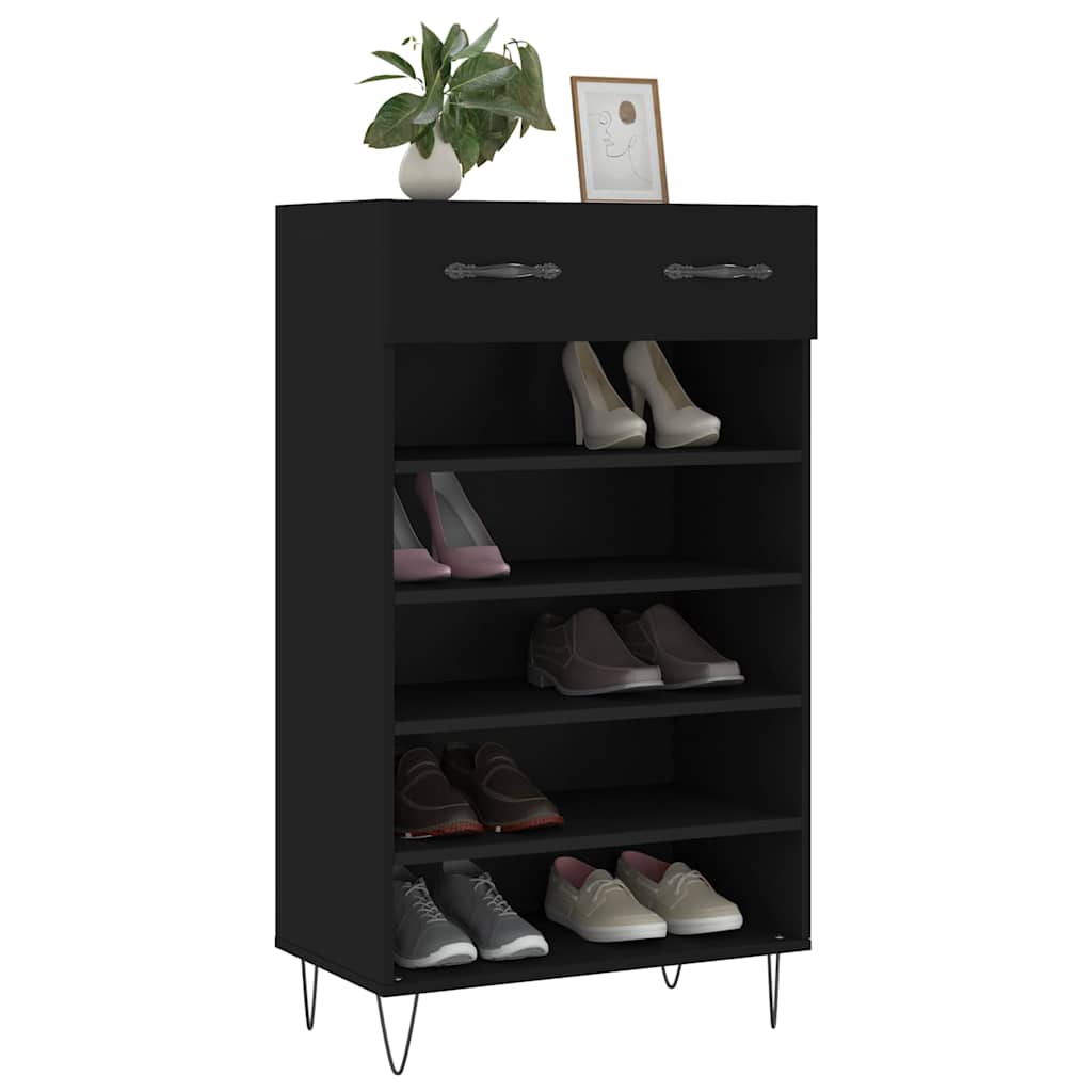 Vidaxx zapatero 60x35x105 cm acabado madera negro