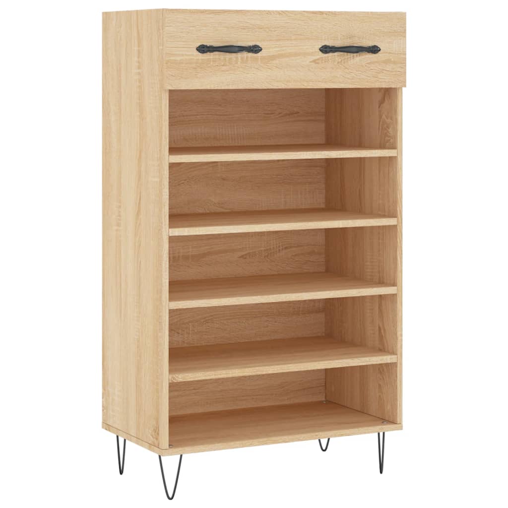Vidaxx zapatero 60x35x105 cm de madera contrachapada color roble sonoma