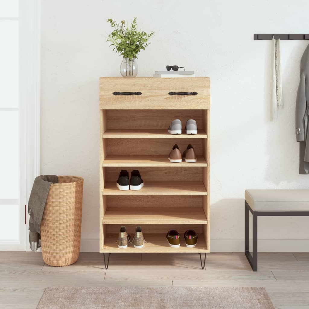 Vidaxx zapatero 60x35x105 cm de madera contrachapada color roble sonoma