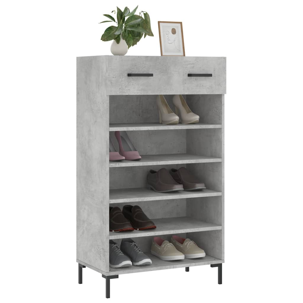 Vidaxx zapatero 60x35x105 cm madera contrachapada hormigón gris
