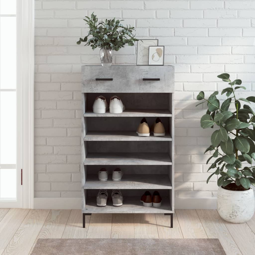 Vidaxx zapatero 60x35x105 cm madera contrachapada hormigón gris