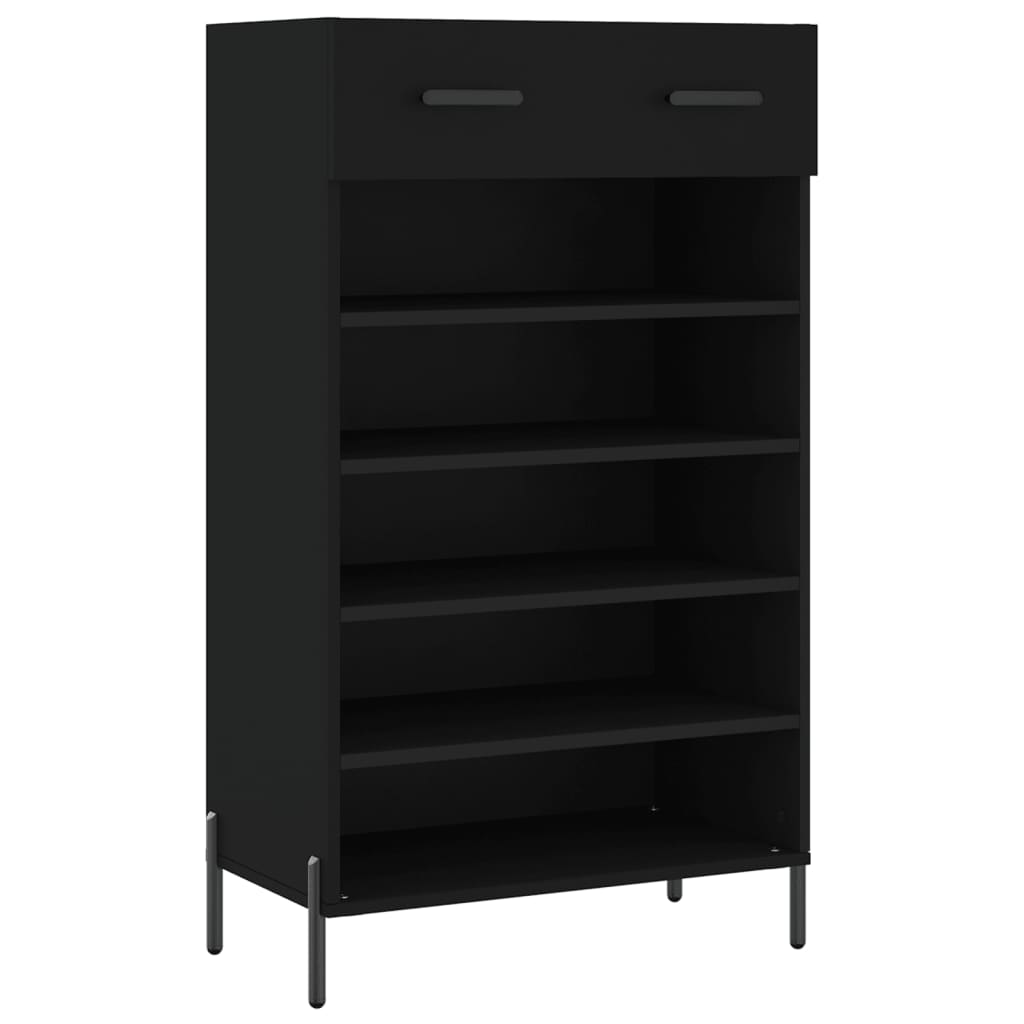 Scarpiera Vidaxx 60x35x105 cm rifinita in legno nero