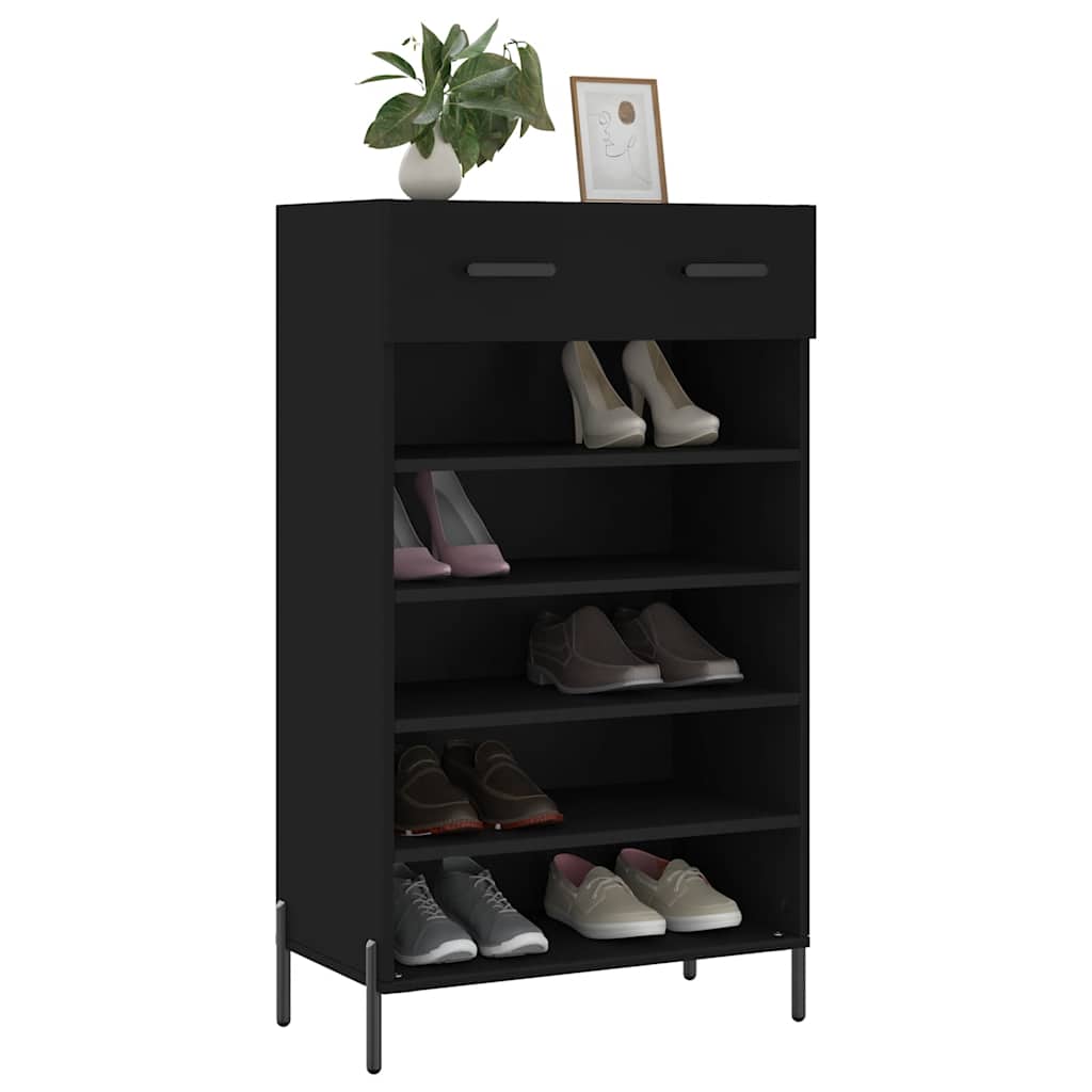 Vidaxx zapatero 60x35x105 cm acabado madera negro