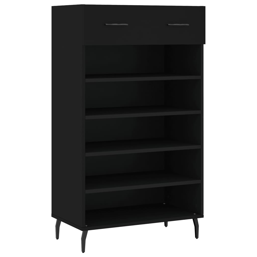 Scarpiera Vidaxx 60x35x105 cm rifinita in legno nero