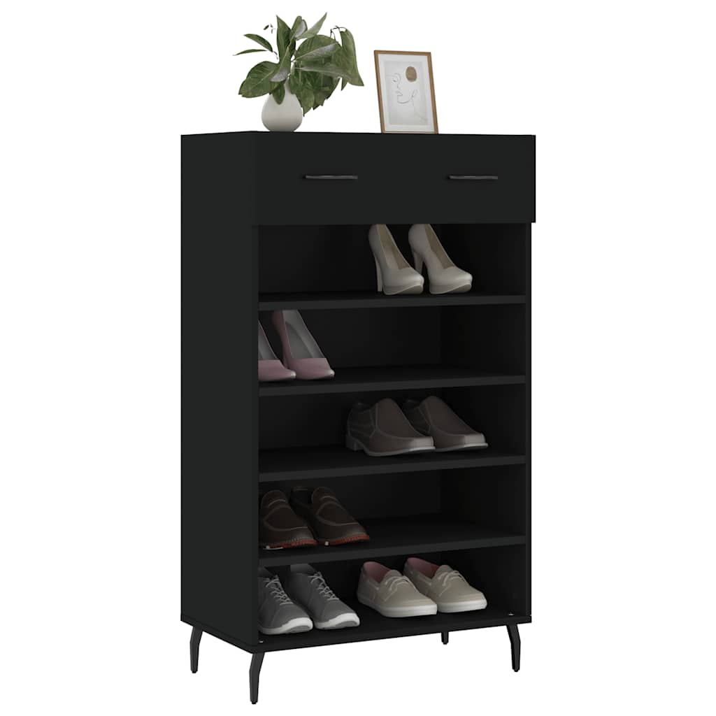 Vidaxx zapatero 60x35x105 cm acabado madera negro