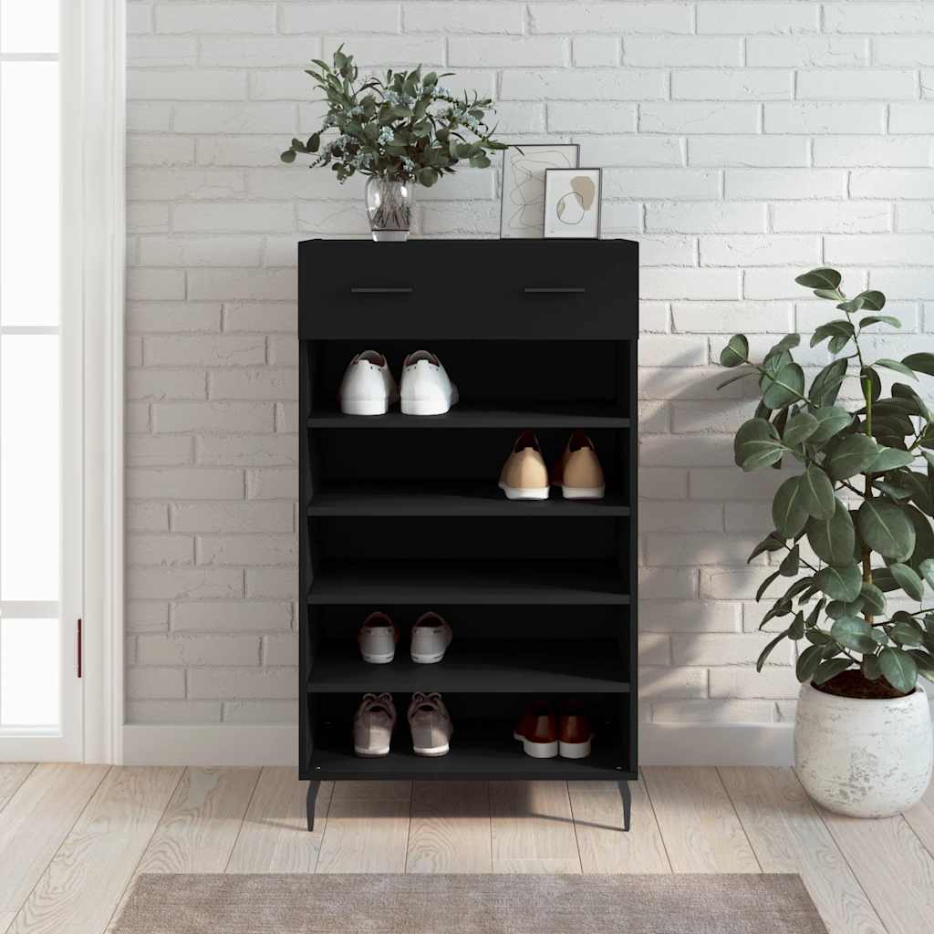 Vidaxx zapatero 60x35x105 cm acabado madera negro