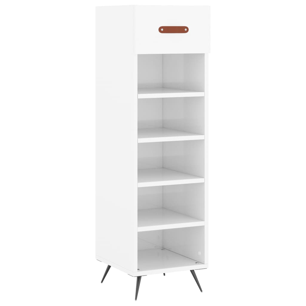 Vidaxx zapatero 30x35x105 cm acabado madera blanco brillo
