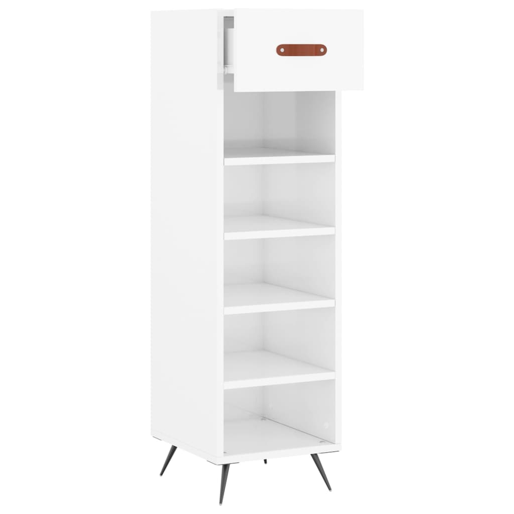 Vidaxx zapatero 30x35x105 cm acabado madera blanco brillo
