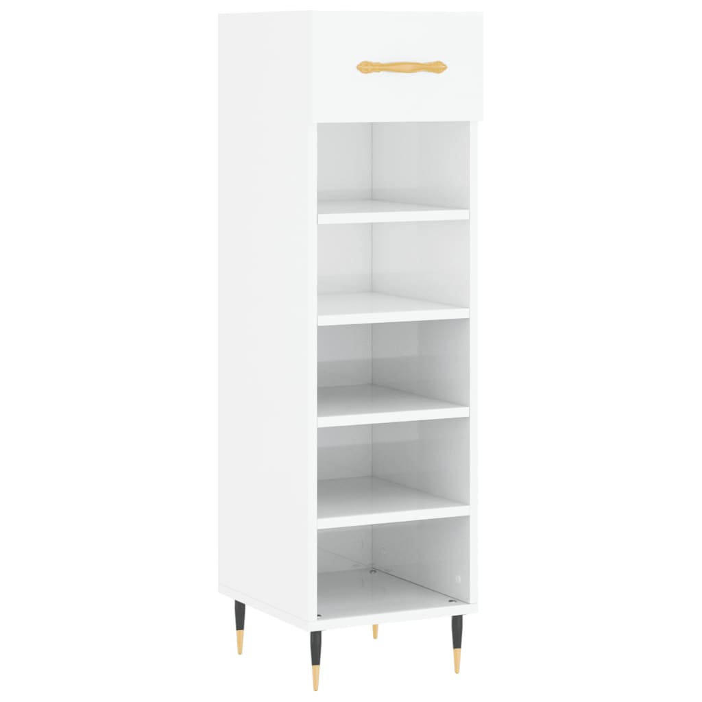Scarpiera Vidaxx 30x35x105 cm rifinita in legno bianco lucido