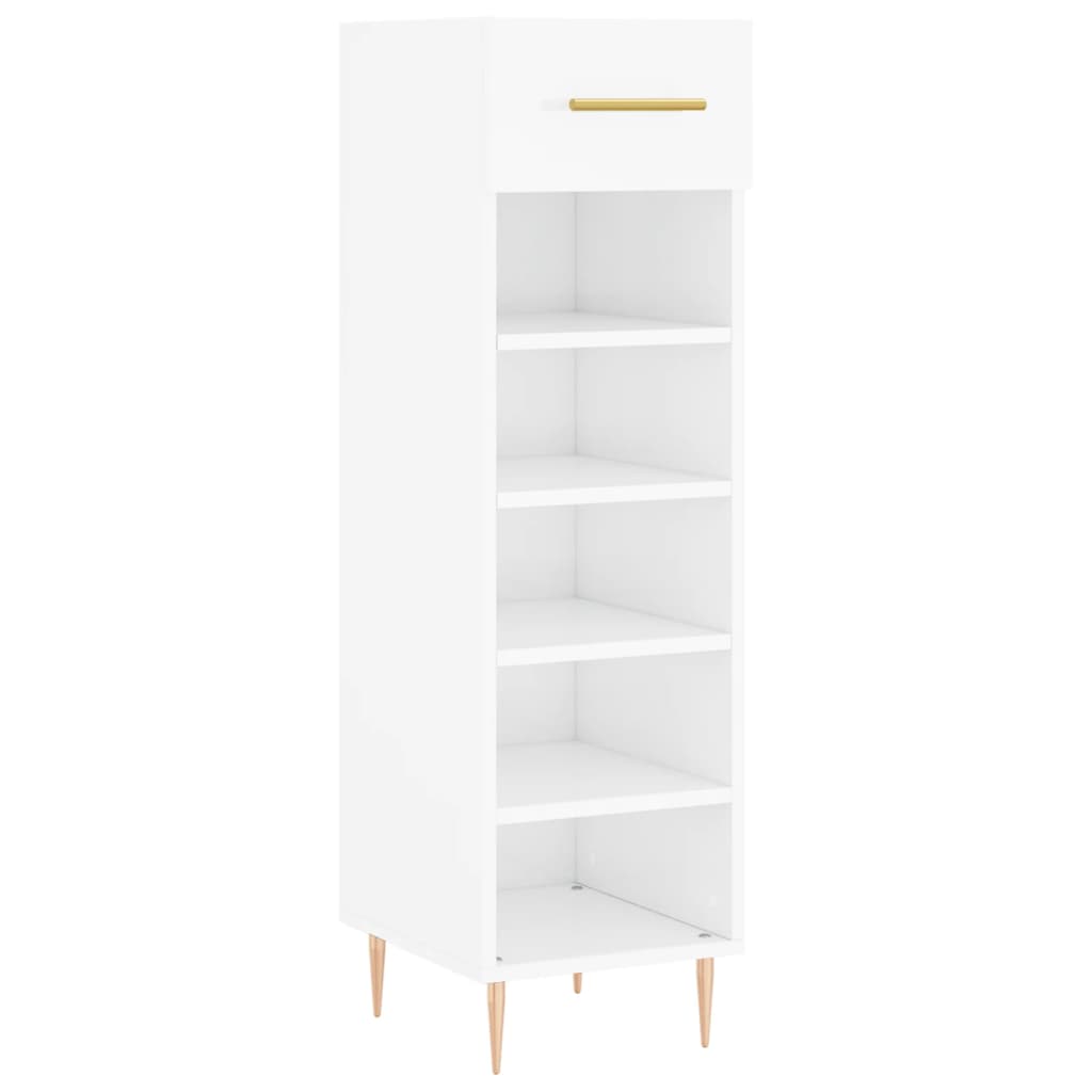 Vidaxx zapatero 30x35x105 cm acabado madera blanco brillo