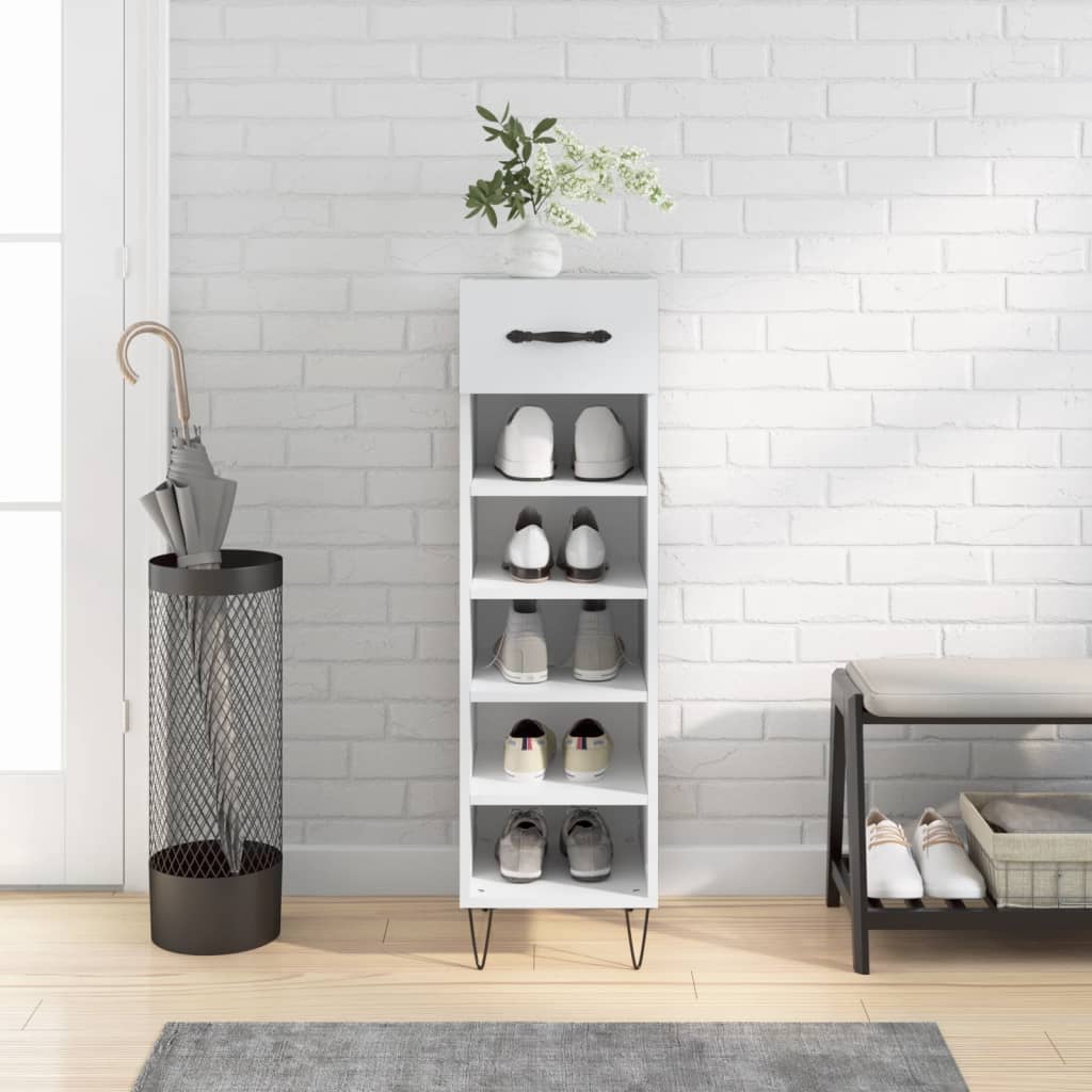 Vidaxx zapatero 30x35x105 cm madera contrachapada blanco