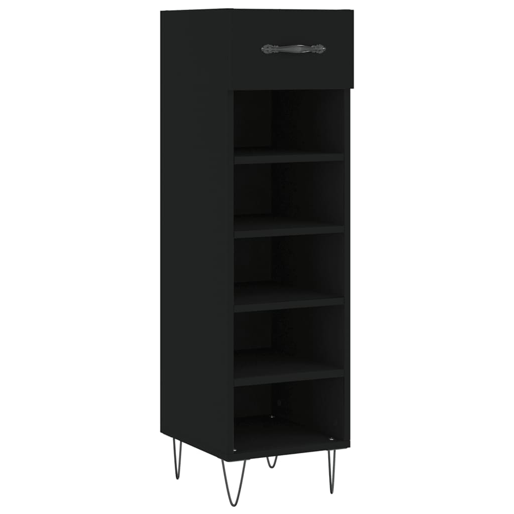 Vidaxx zapatero 30x35x105 cm acabado madera negro