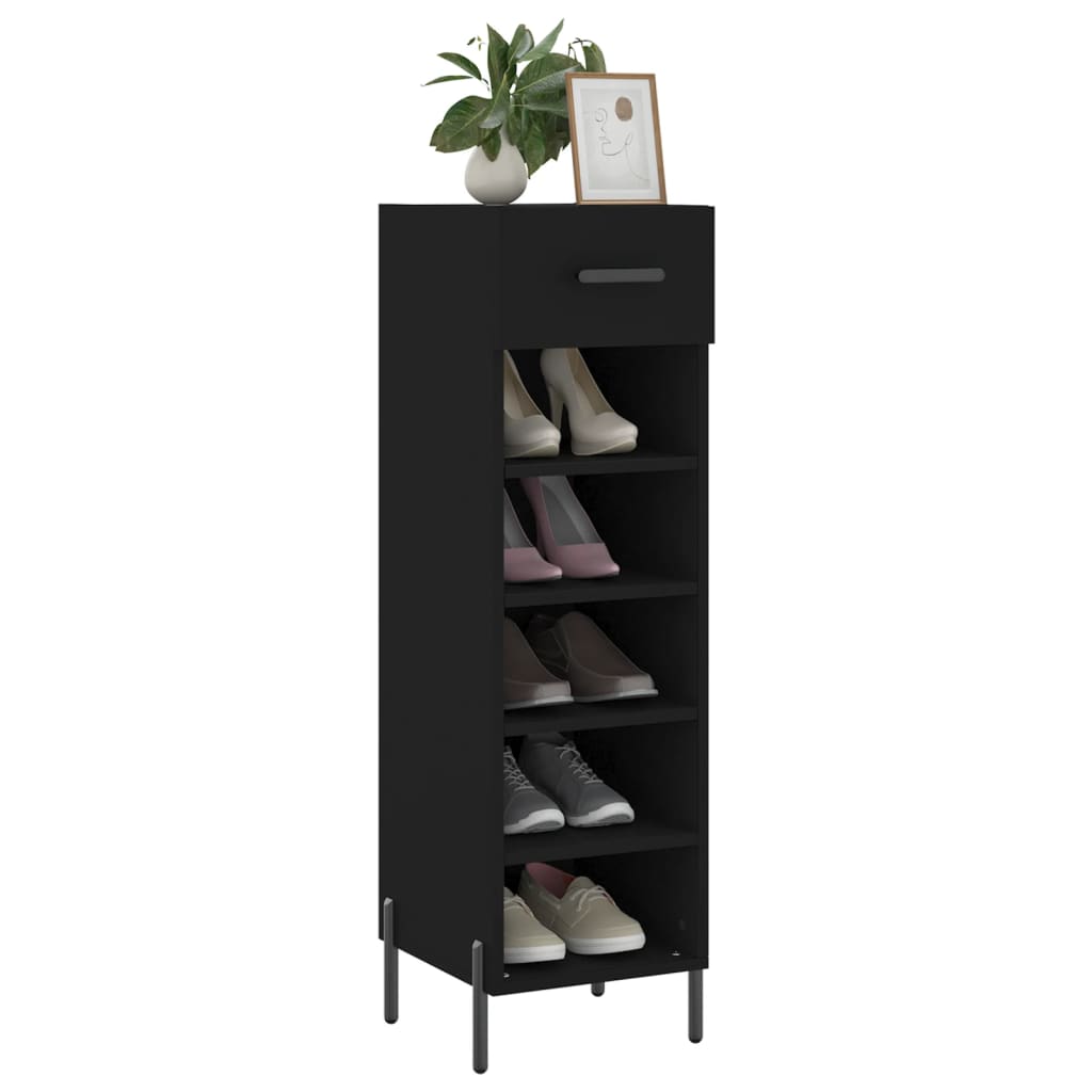 Vidaxx zapatero 30x35x105 cm acabado madera negro