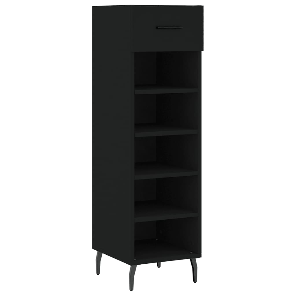 Scarpiera Vidaxx 30x35x105 cm rifinita in legno nero