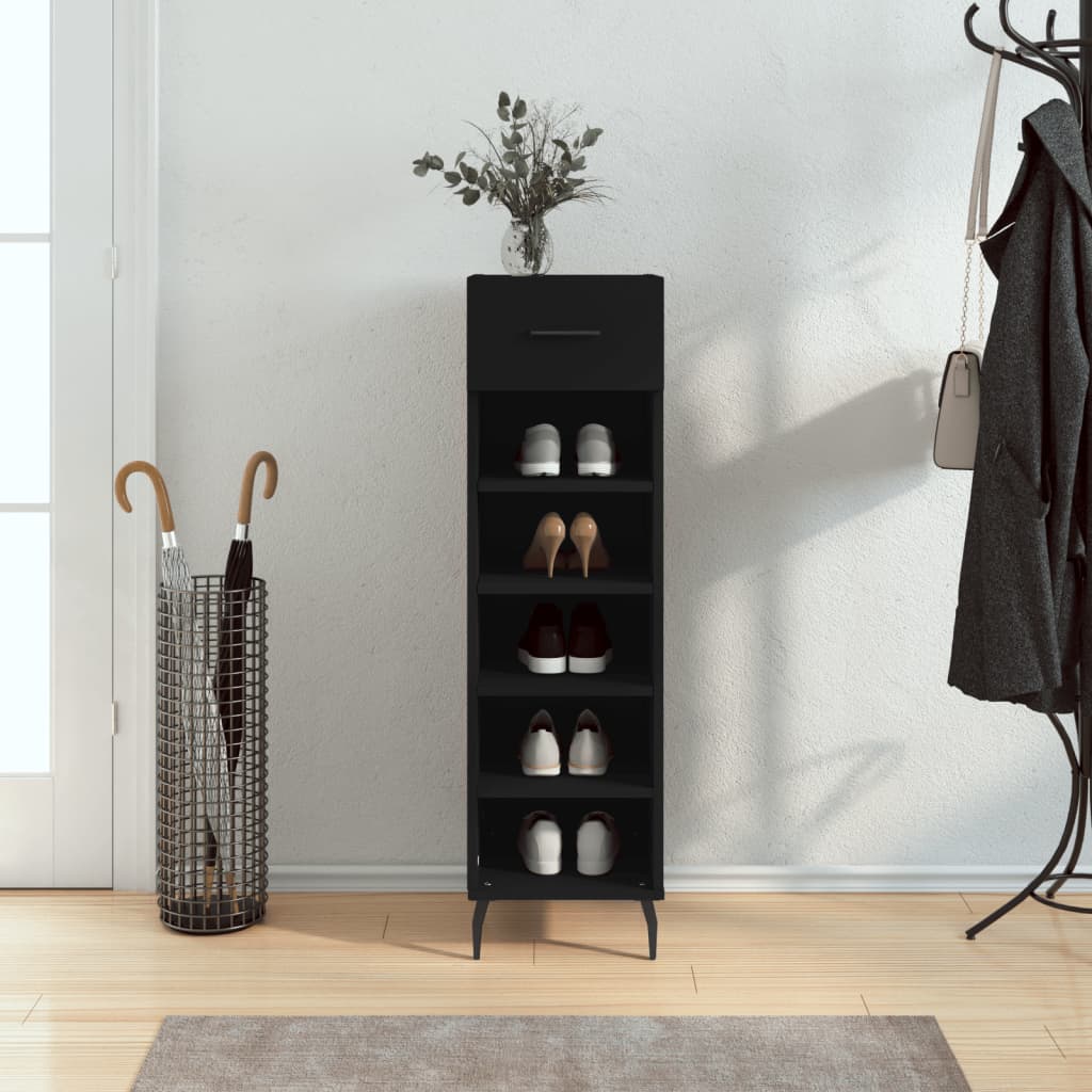 Scarpiera Vidaxx 30x35x105 cm rifinita in legno nero