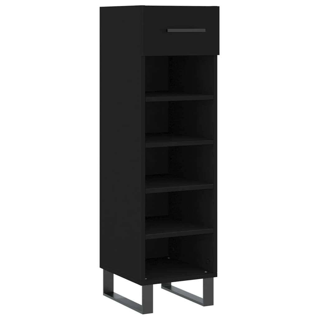 Scarpiera Vidaxx 30x35x105 cm rifinita in legno nero