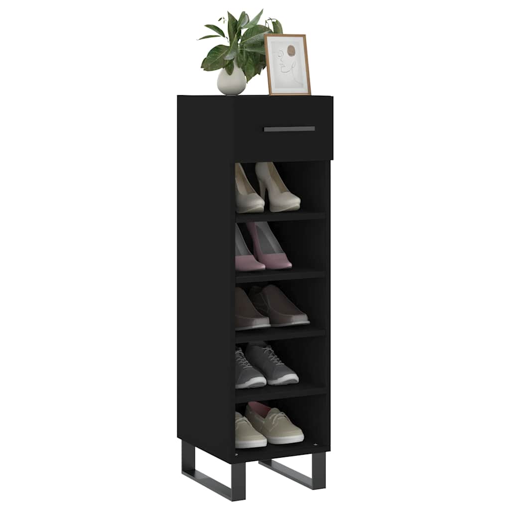 Vidaxx zapatero 30x35x105 cm acabado madera negro