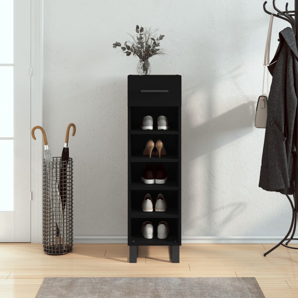 Scarpiera Vidaxx 30x35x105 cm rifinita in legno nero
