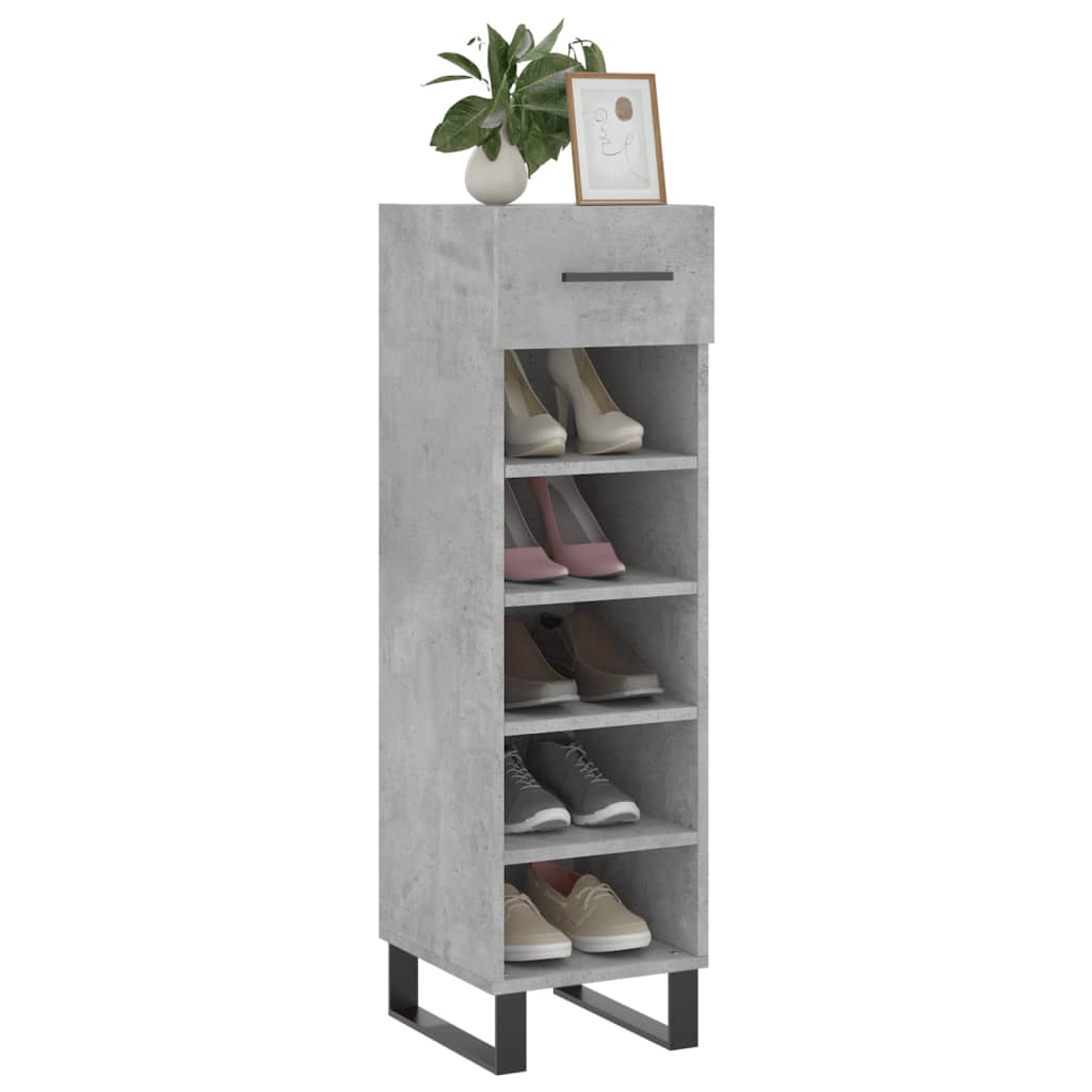 Vidaxx zapatero 30x35x105 cm madera contrachapada hormigón gris