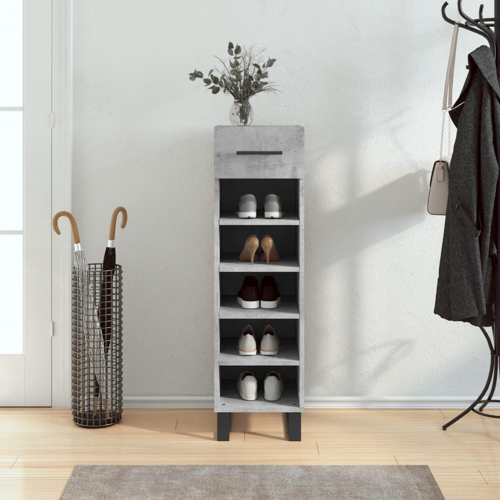 Vidaxx zapatero 30x35x105 cm madera contrachapada hormigón gris